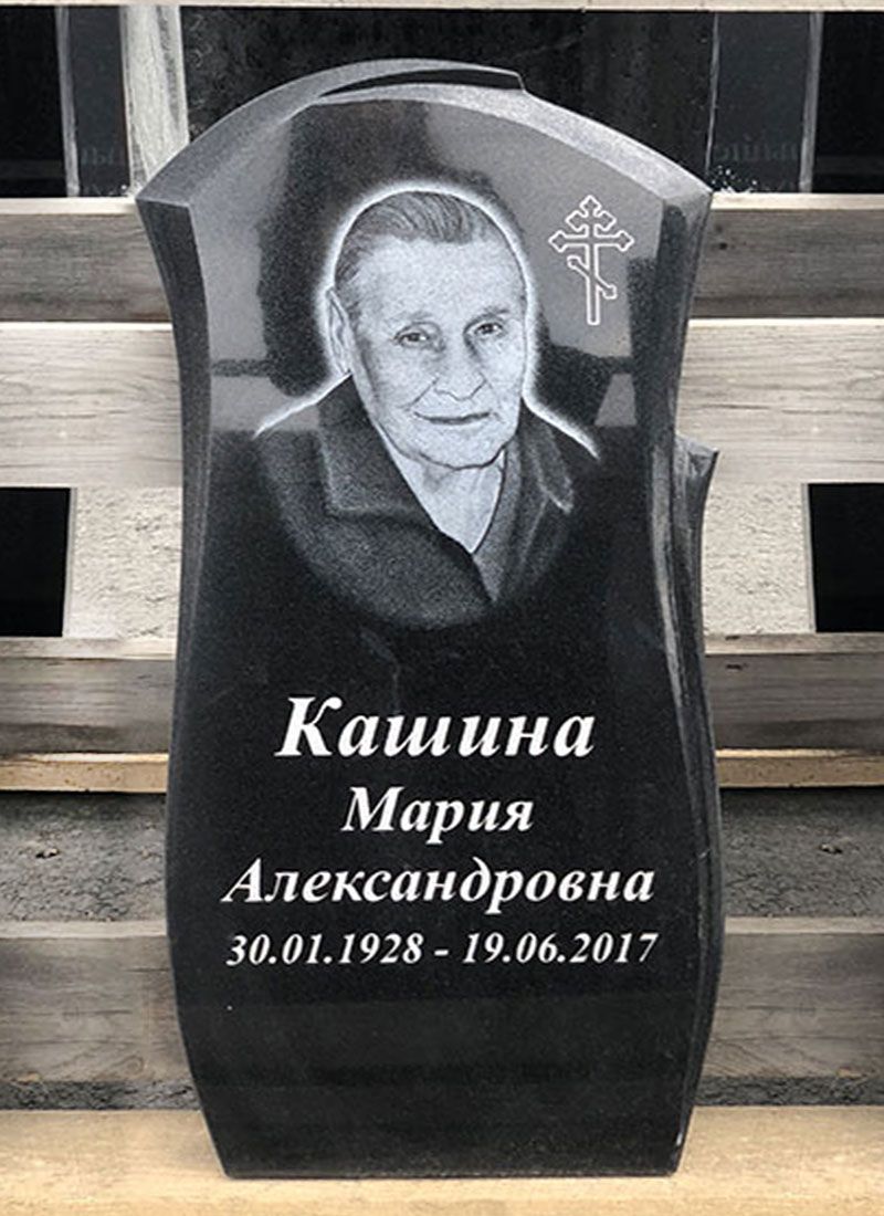 Памятник №080 из черного гранита — фото 2