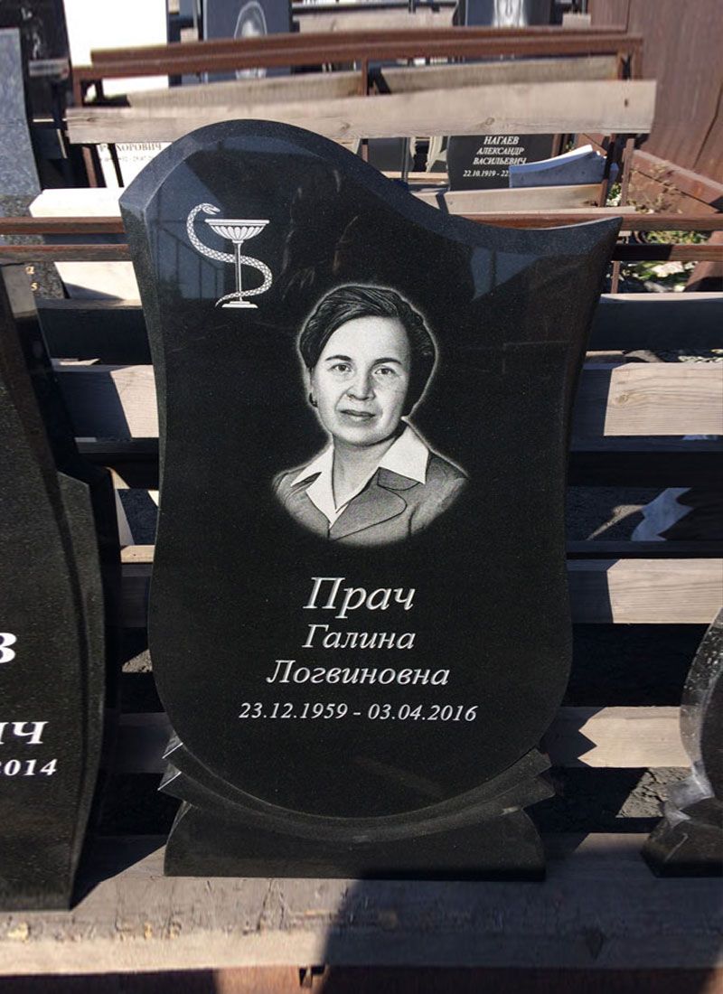 Памятник №082 из черного гранита — фото 3